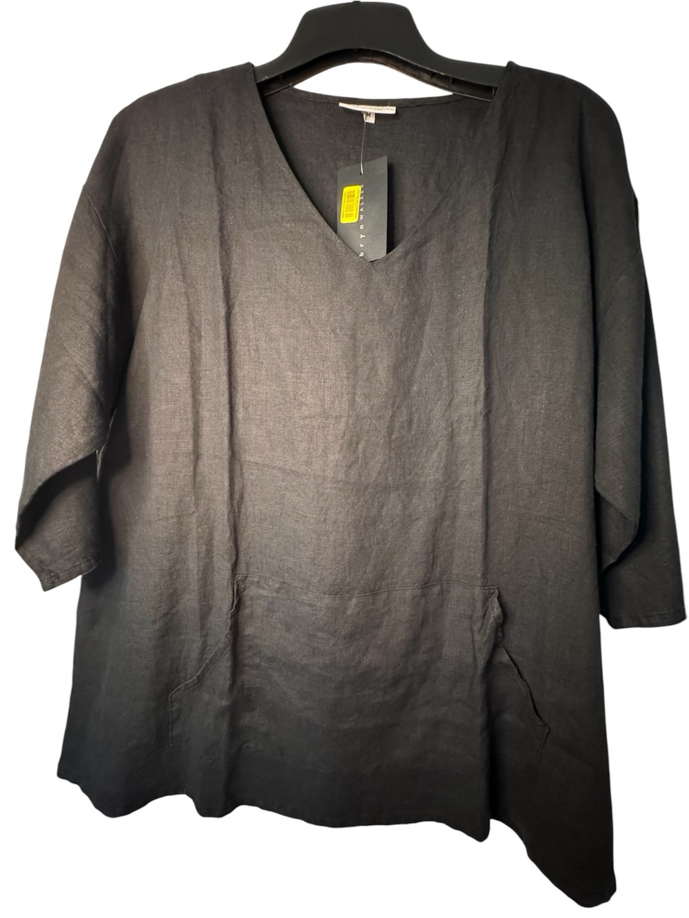 bryn Walker Black Linen Tunic with V-Neck